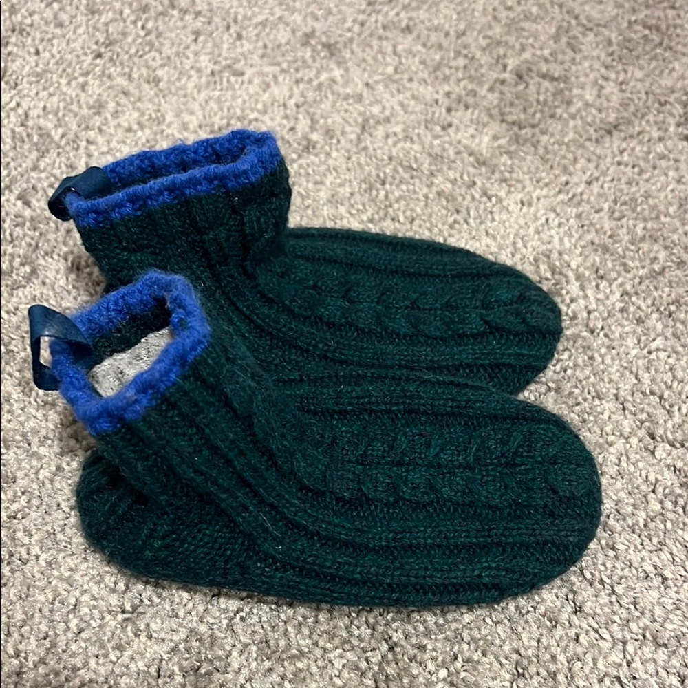 Bombas Green and Blue Knit Slippers